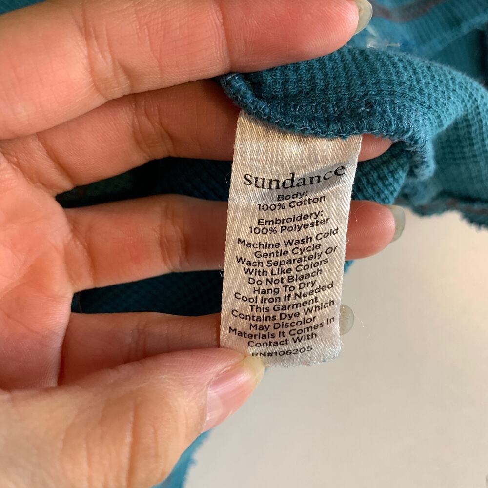 Sundance Top Womens XS Everglade Fayette Floral Henley Embroidered Long Sleeve - Picture 9 of 11